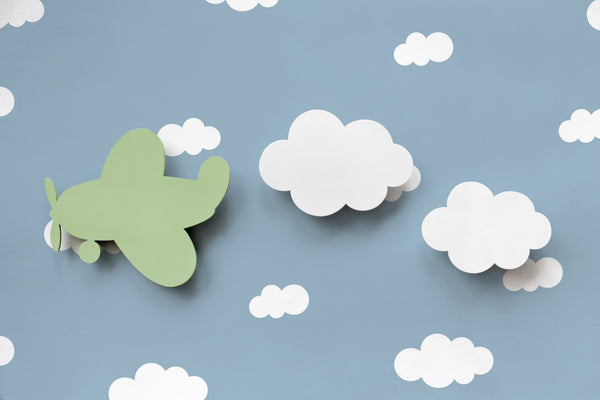 Lámpara para bebés figura de avión con nubes