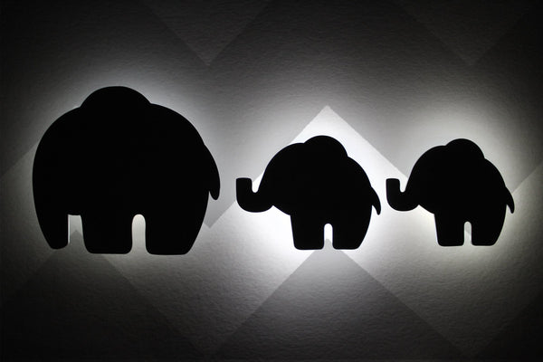 Lámparas de Elefantes para Pared (Set de 3)