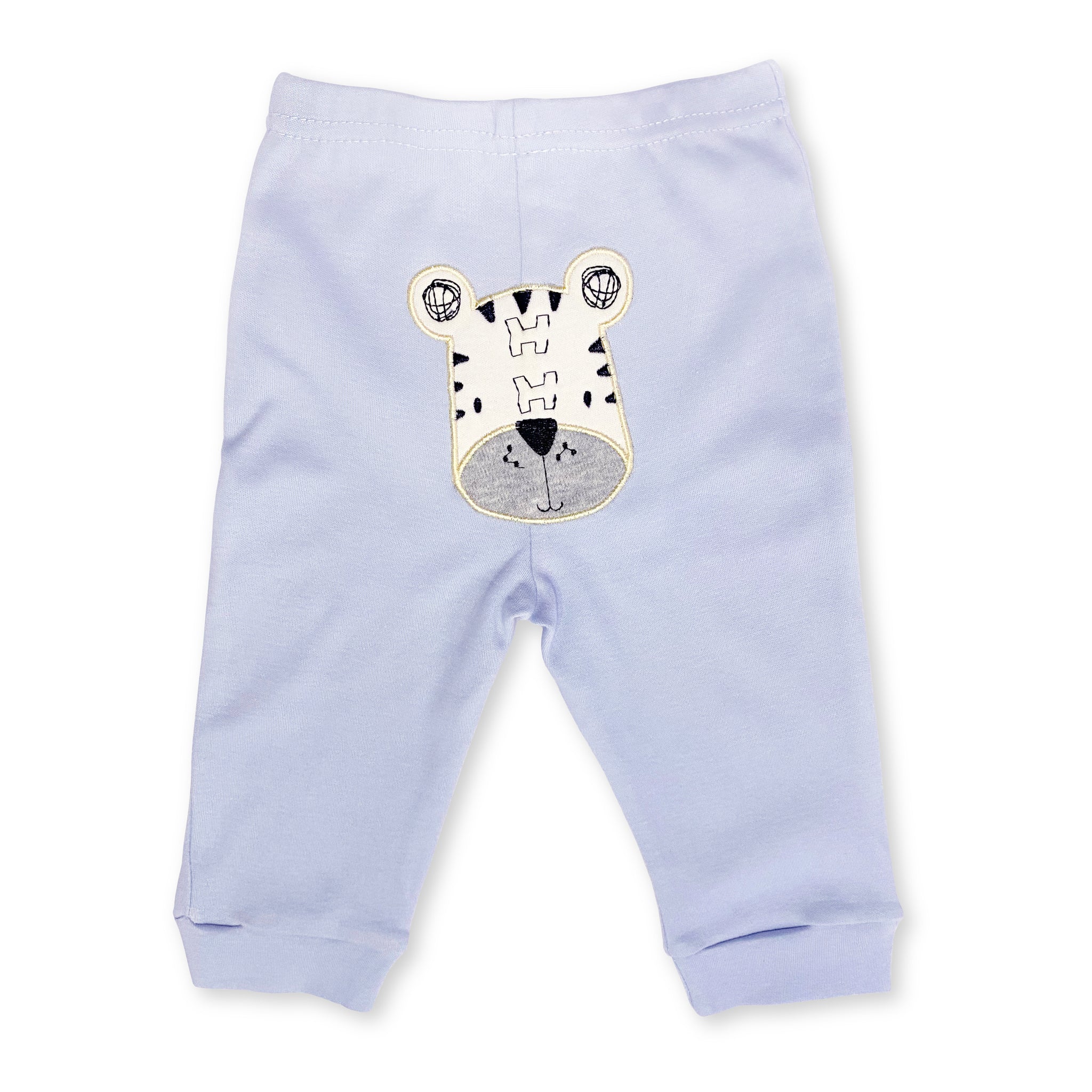 Pantalón Azul con Tigre Bordado para Bebé Niño