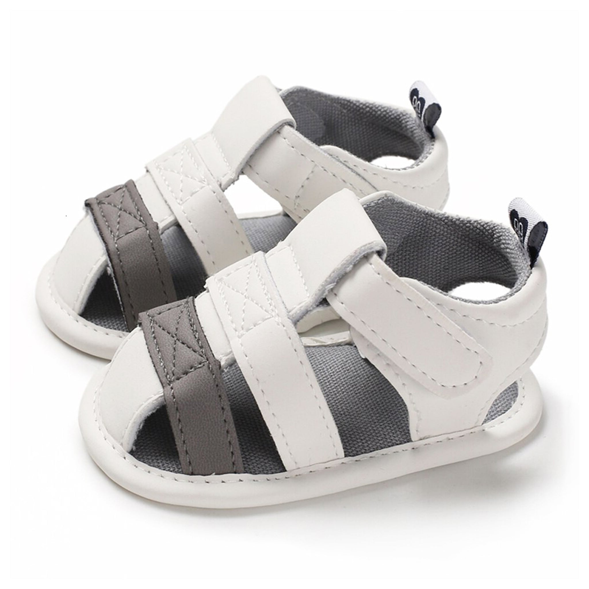 Zapatos Sandalias color blanco con gris para bebé niña y niño para verano